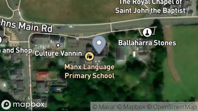 Map showing BUNSCOILL GAELGAGH, MAIN ROAD, ST. JOHNS, ISLE OF MAN, IM4 3NA