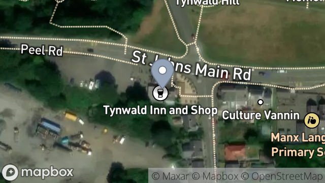 Map showing ISLE OF MAN BREWERIES, TYNWALD HILL INN, MAIN ROAD, ST. JOHNS, ISLE OF MAN, IM4 3NA