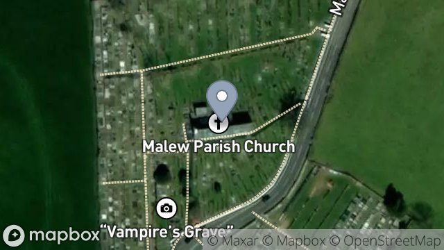 Map showing MALEW CHURCH, PATH LEADING TO MALEW CHURCH FROM MALEW ROAD, GREAT MEADOW, CASTLETOWN, ISLE OF MAN, IM9 4EB