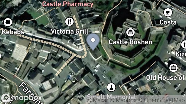Map showing BARCLAYS BANK PLC, MARKET SQUARE, CASTLETOWN, ISLE OF MAN, IM9 1LQ