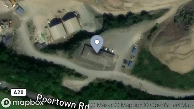 Map showing ISLE OF GOVERNMENT, DEPARTMENT OF INFRASTRUCTURE, POORTOWN QUARRY, POORTOWN, PEEL, ISLE OF MAN, IM5 2AN