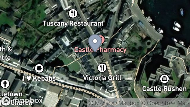 Map showing BILL'S, 17, MALEW STREET, CASTLETOWN, ISLE OF MAN, IM9 1AB