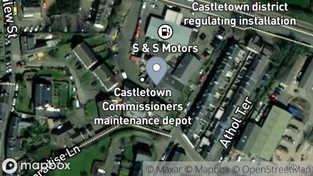 Map showing NEW YARD, MILNER TERRACE, CASTLETOWN, ISLE OF MAN, IM9 1TE