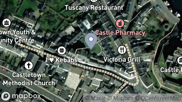 Map showing THE COURTYARD LTD, THE COURTYARD OFFICE, ARBORY STREET, CASTLETOWN, ISLE OF MAN, IM9 1DQ