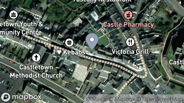 Map showing SHOP, 16, ARBORY STREET, CASTLETOWN, ISLE OF MAN, IM9 1LJ