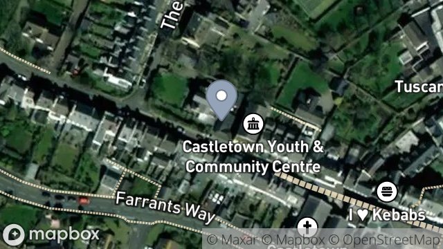 Map showing THE WORKSHOP, 46, ARBORY STREET, CASTLETOWN, ISLE OF MAN, IM9 1LN