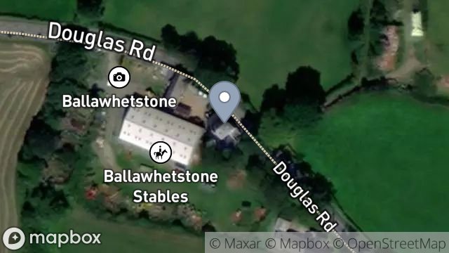 Map showing BALLAWHETSTONE FARM, DOUGLAS ROAD, BALLABEG, CASTLETOWN, ISLE OF MAN, IM9 4ED