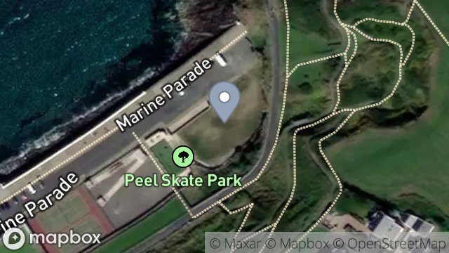 Map showing SKATE PARK, MARINE PARADE, PEEL, ISLE OF MAN, IM5 1PN