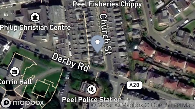 Map showing 24, CHURCH STREET, PEEL, ISLE OF MAN, IM5 1HL