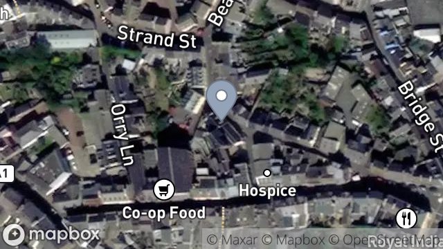 Map showing THE OLD BAKERY, 4, FACTORY LANE, PEEL, ISLE OF MAN, IM5 1HF