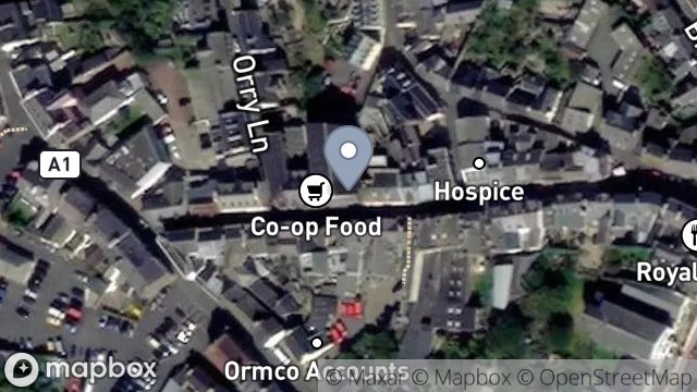 Map showing SHOPRITE LTD, 13, MICHAEL STREET, PEEL, ISLE OF MAN, IM5 1HB