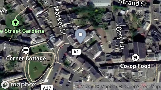 Map showing 1, DOUGLAS STREET, PEEL, ISLE OF MAN, IM5 1BA