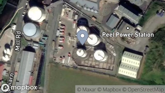Map showing OIL DEPOT, MILL ROAD, PEEL, ISLE OF MAN, IM5 1TB