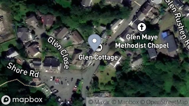 Map showing GLENVILLE, GLEN MAYE HILL, GLEN MAYE, ISLE OF MAN, IM5 3BE