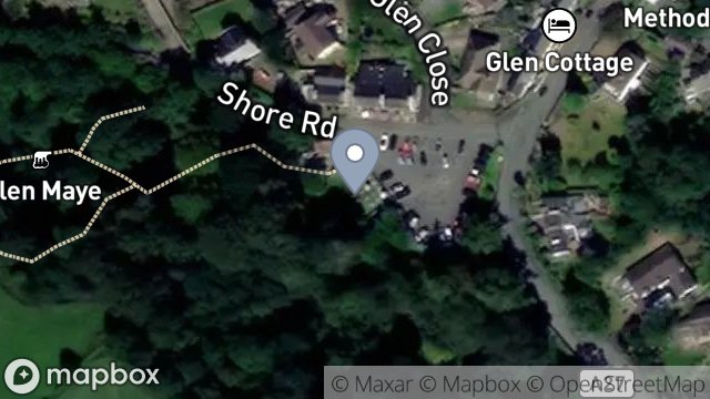 Map showing LAND ADJACENT TO WATERFALL HOTEL CARPARK, SHORE ROAD, GLEN MAYE, ISLE OF MAN, IM5 3BG