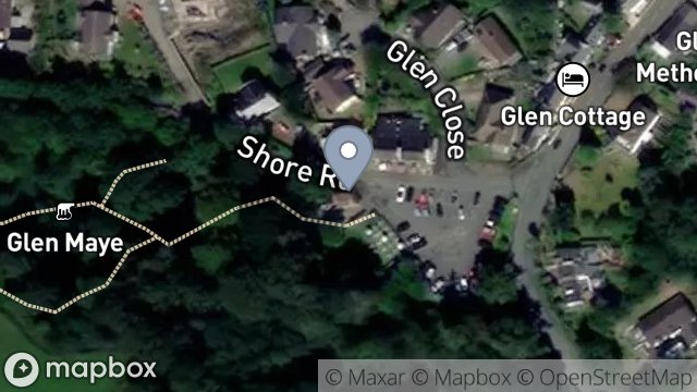 Map showing SHOP, SHORE ROAD, GLEN MAYE, ISLE OF MAN, IM5 3BG