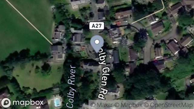Map showing HOLLYSIDE, GLEN ROAD, COLBY, ISLE OF MAN, IM9 4NY