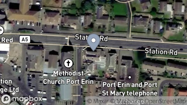 Map showing THE FLOWER POT, STATION ROAD, PORT ERIN, ISLE OF MAN, IM9 6AB
