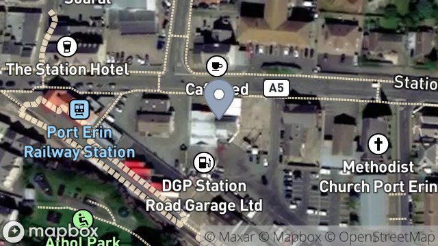 Map showing DARNILLS COMPLEX, STATION ROAD, PORT ERIN, ISLE OF MAN, IM9 6AB