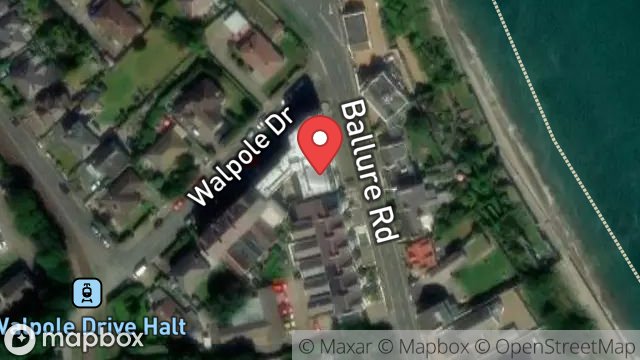 Map showing SQUASH COURTS, WALPOLE ROAD, RAMSEY, ISLE OF MAN, IM8 1LT