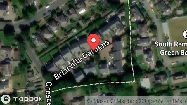 Map showing LAND OFF, CRESCENT ROAD, RAMSEY, ISLE OF MAN, IM8 2JW