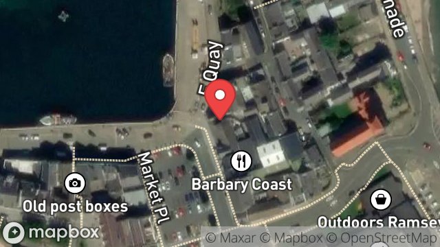 Map showing YE OLDE ROYAL OAK, MARKET PLACE EAST, RAMSEY, ISLE OF MAN, IM8 1JY
