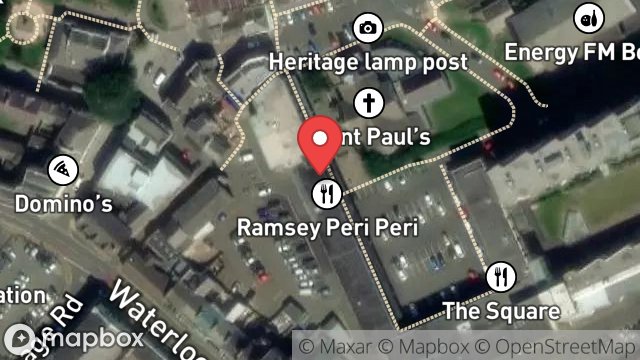 Map showing HSBC, ST PAULS SQUARE, RAMSEY, ISLE OF MAN, IM8 1LE