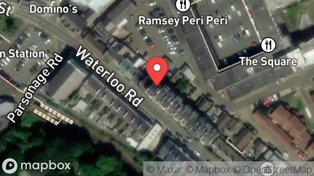 Map showing FLAT 1, 19, WATERLOO ROAD, RAMSEY, ISLE OF MAN, IM8 1DT