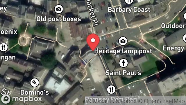 Map showing 1, MARKET HILL, RAMSEY, ISLE OF MAN, IM8 1JT