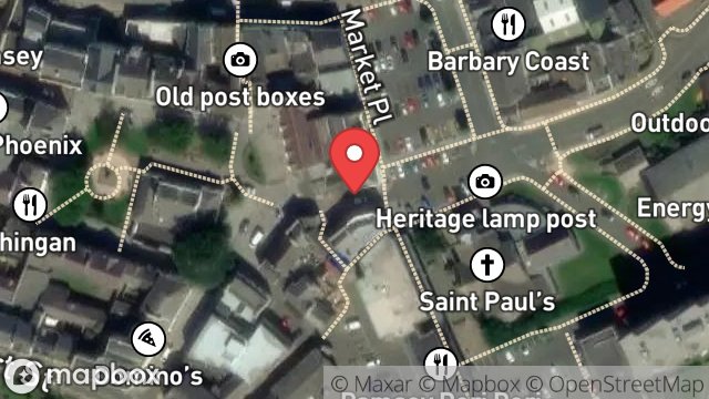 Map showing RAMSEY REGENERATION MARKET HILL SITE, MARKET HILL, RAMSEY, ISLE OF MAN, IM8 1JT