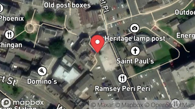 Map showing MARKET HILL PLOT, COLLEGE STREET, RAMSEY, ISLE OF MAN, IM8 1LA