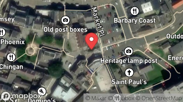 Map showing FLAT, 2, MARKET HILL, RAMSEY, ISLE OF MAN, IM8 1JT