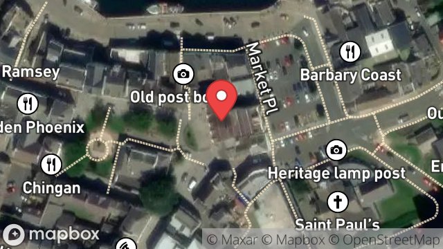 Map showing FELTONS IRONMONGERS, SADDLE BUILDINGS, PARLIAMENT STREET, RAMSEY, ISLE OF MAN, IM8 1AP