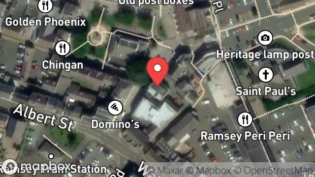 Map showing BOURNE HOUSE, COLLEGE STREET, RAMSEY, ISLE OF MAN, IM8 1JW