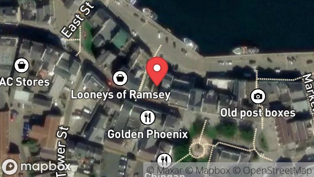 Map showing THE TIDE, 22, PARLIAMENT STREET, RAMSEY, ISLE OF MAN, IM8 1AP