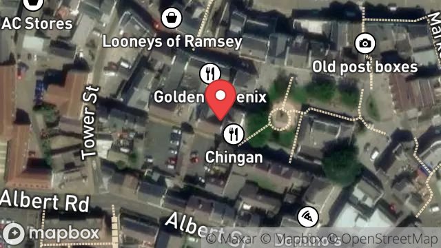 Map showing GROUND FLOOR B, COURT ROW CHAMBERS, COURT ROW, RAMSEY, ISLE OF MAN, IM8 1JS