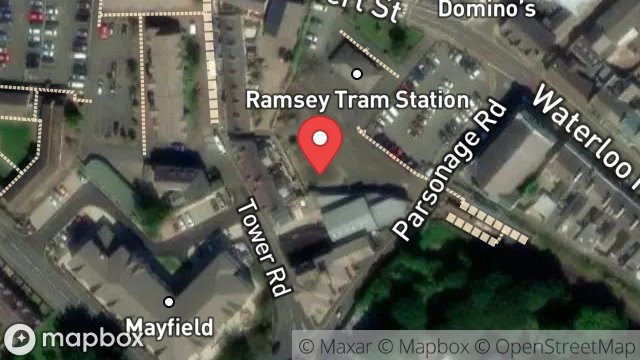 Map showing MER STATION, PARSONAGE ROAD, RAMSEY, ISLE OF MAN, IM8 2EE