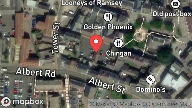 Map showing H P CORKILL LTD, CANNONS COURT, WATER STREET, RAMSEY, ISLE OF MAN, IM8 1JP