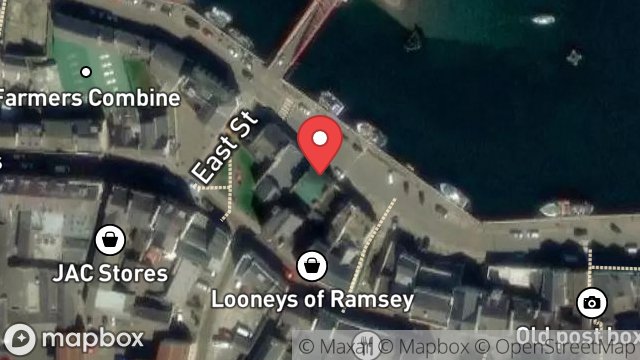 Map showing THE JOKE SHOP, 11, WEST QUAY, RAMSEY, ISLE OF MAN, IM8 1DW