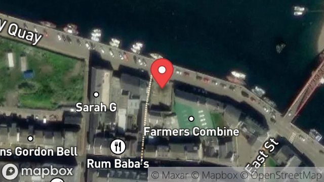Map showing 21-22, WEST QUAY, RAMSEY, ISLE OF MAN, IM8 1DL