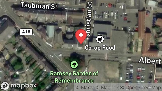 Map showing SHOP, ALBERT SQUARE, RAMSEY, ISLE OF MAN, IM8 2EL