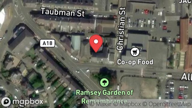 Map showing IRISH HOUSE, 1, ALBERT SQUARE, RAMSEY, ISLE OF MAN, IM8 2EN