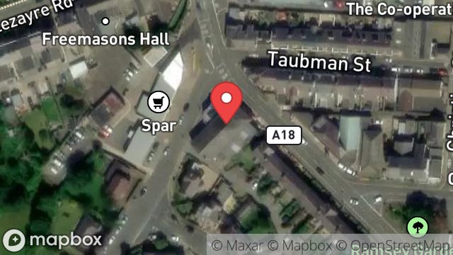 Map showing SHOWROOM & PREMISES, ALBERT ROAD, RAMSEY, ISLE OF MAN, IM8 2EL
