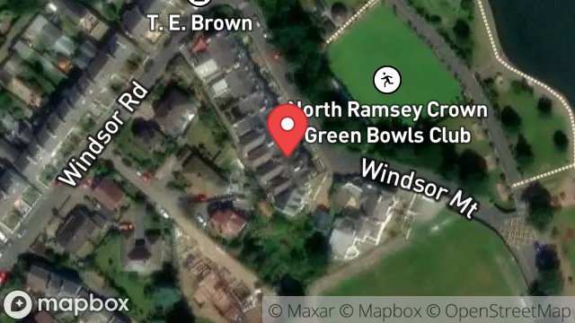 Map showing FLAT 1, BEACH VIEW, WINDSOR MOUNT, RAMSEY, ISLE OF MAN, IM8 3EA