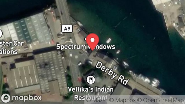 Map showing FLAT 1, HARBOUR VIEW, 3, DERBY ROAD, RAMSEY, ISLE OF MAN, IM8 1DA
