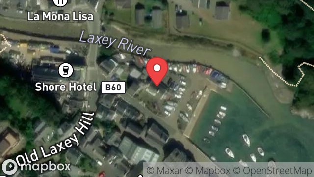 Map showing OLD HARBOUR HOUSE, TENT ROAD, LAXEY, ISLE OF MAN, IM4 7DB