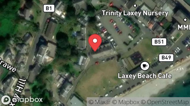 Map showing 1, BAY VIEW TERRACE, LAXEY, ISLE OF MAN, IM4 7DG