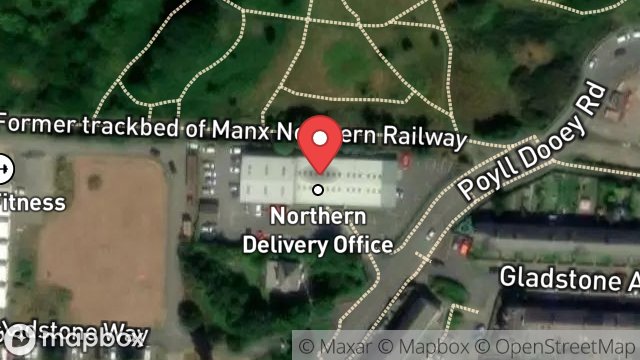 Map showing FACTORY, GLADSTONE AVENUE, RAMSEY, ISLE OF MAN, IM8 2AA
