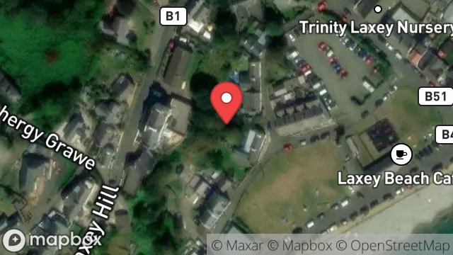 Map showing LAND ADJACENT TO CLIFF COTTAGE, BACK SHORE ROAD, LAXEY, ISLE OF MAN, IM4 7DH