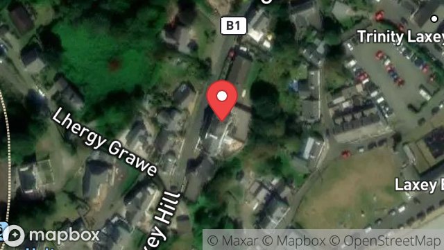 Map showing THIE MY CHREE, OLD LAXEY HILL, LAXEY, ISLE OF MAN, IM4 7BZ
